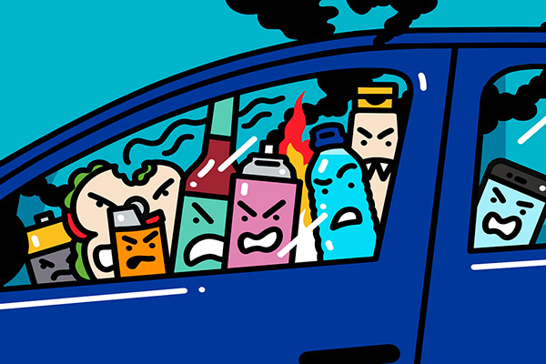 food and drink left in car